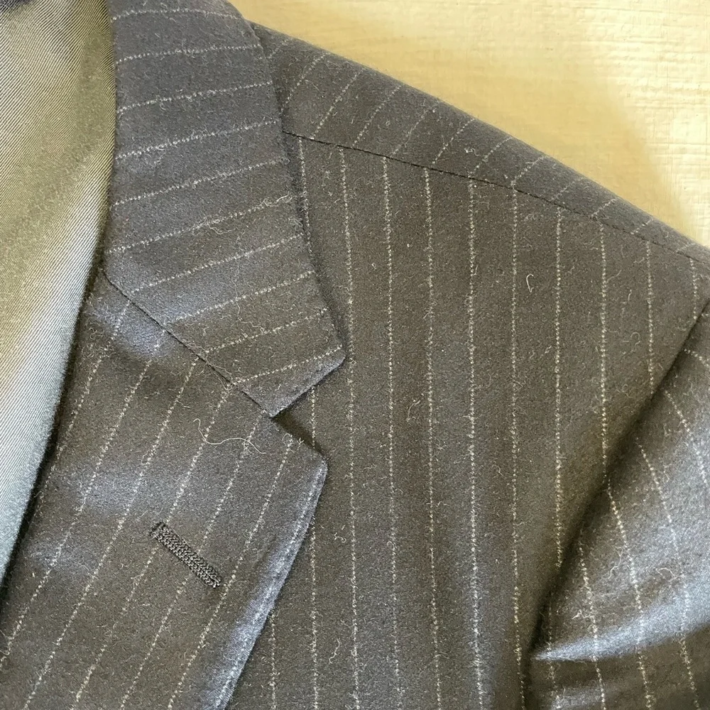 rag & bone The Icon Pinstripe Wool Suit Jacket in Charcoal‎ Size 38 $695